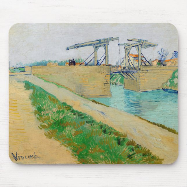 Vincent van Gogh - Langlois Bridge at Arles #2 Mouse Pad (Front)
