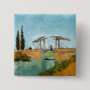 Vincent van Gogh - Langlois Bridge at Arles #3 15 Cm Square Badge
