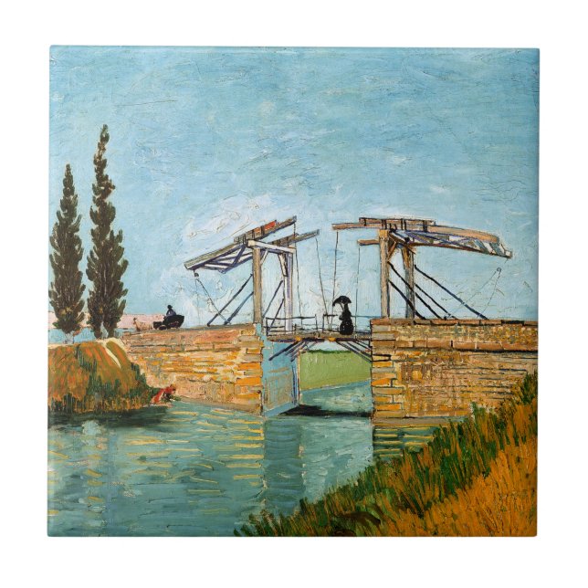 Vincent van Gogh - Langlois Bridge at Arles #3 Ceramic Tile (Front)