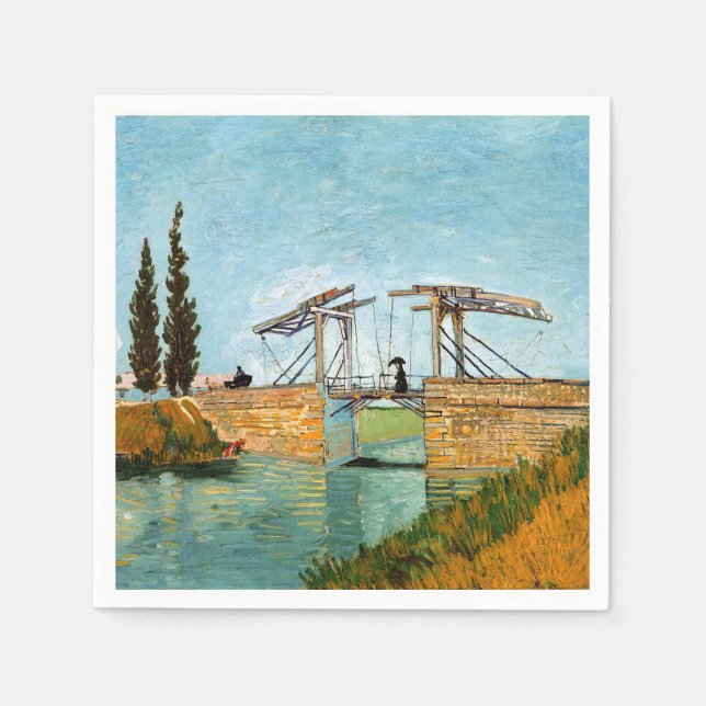Vincent van Gogh - Langlois Bridge at Arles #3 Napkin (Front)