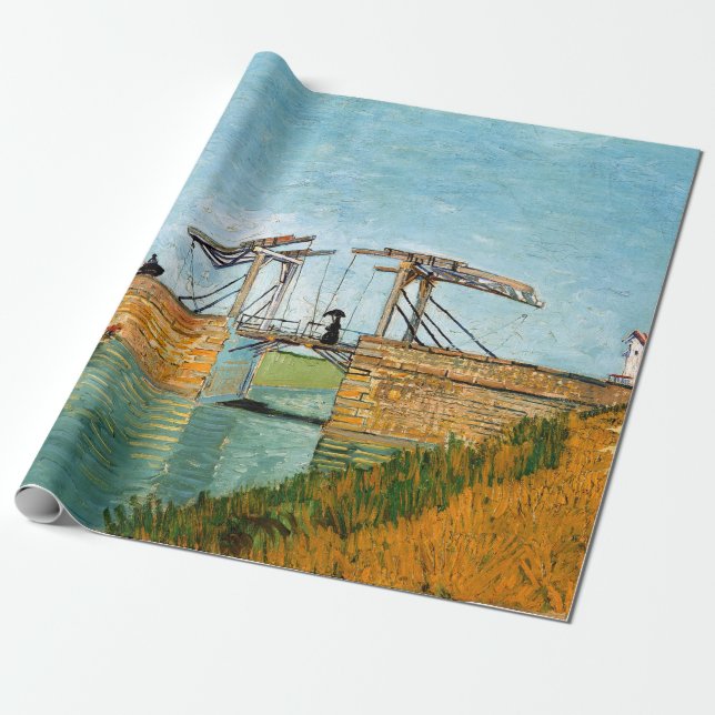 Vincent van Gogh - Langlois Bridge at Arles #3 Wrapping Paper (Unrolled)