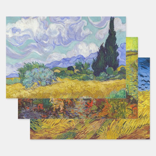 Vincent Van Gogh - Lanscapes Selection Wrapping Paper Sheet (Set)