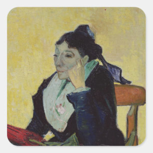 Vincent van Gogh   L'Arlesienne  1888 Square Sticker