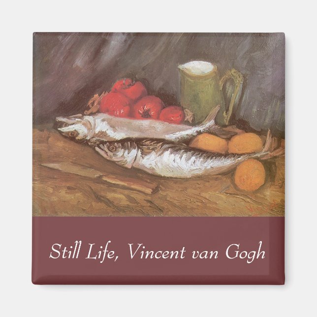 Vincent van Gogh - Mackerels, Lemons and Tomatoes Magnet (Front)