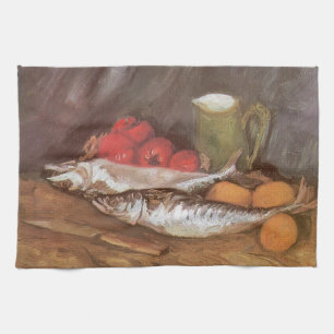 Vincent van Gogh - Mackerels, Lemons and Tomatoes Tea Towel