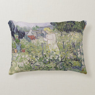 Vincent van Gogh   Mademoiselle Gachet in garden Decorative Cushion