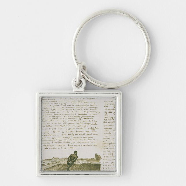 Vincent van Gogh | Man pulling a harrow Key Ring (Front)