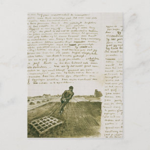 Vincent van Gogh Man pulling a harrow Postcard
