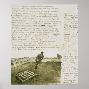 Vincent van Gogh   Man pulling a harrow Poster