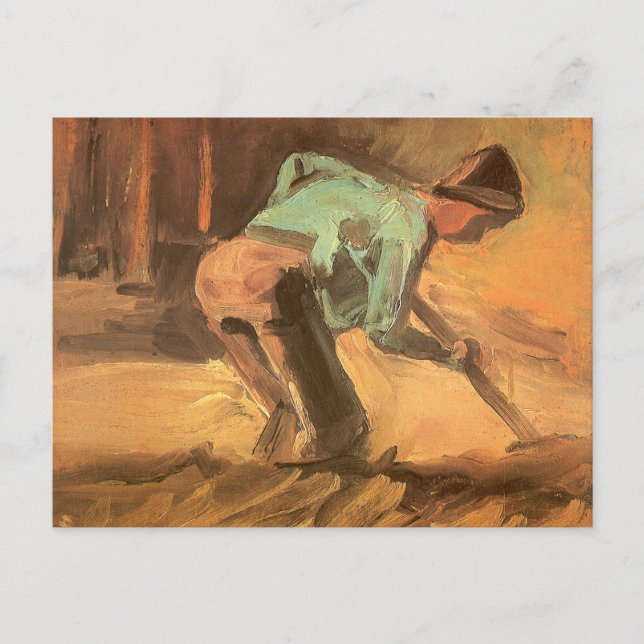 Vincent van Gogh - Man Stooping w Stick or Spade Postcard (Front)