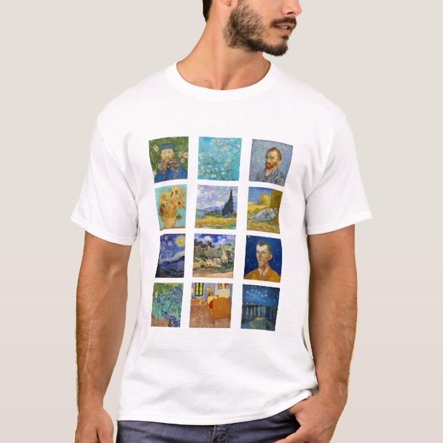 Vincent Van Gogh - Masterpieces Grid T-Shirt (Front)