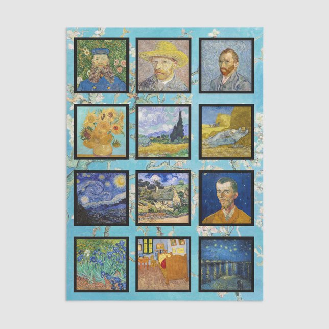 Vincent Van Gogh - Masterpieces Grid Tissue Paper (Creator Uploaded)