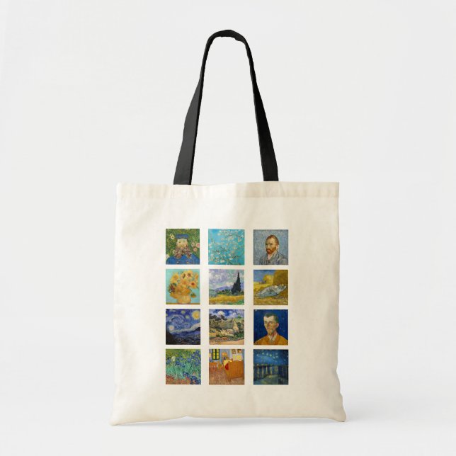 Vincent Van Gogh - Masterpieces Grid Tote Bag (Front)