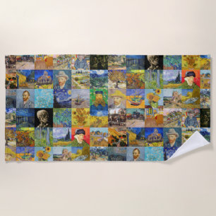 Vincent van Gogh - Masterpieces Mosaic Patchwork Beach Towel