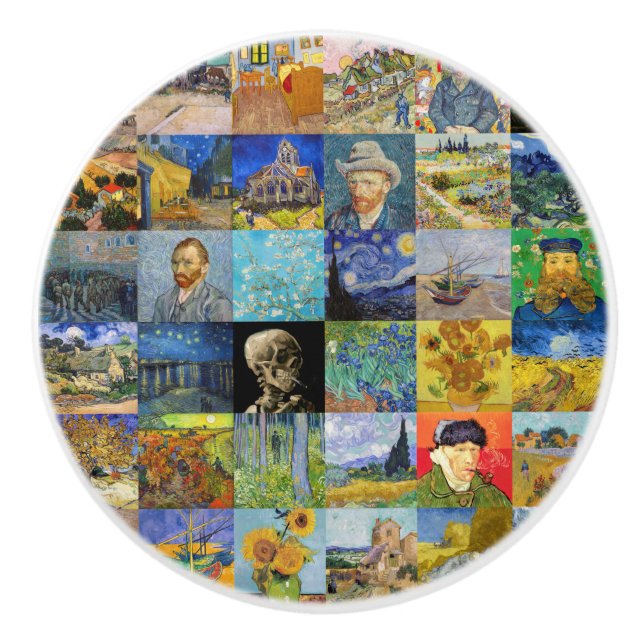 Vincent van Gogh - Masterpieces Mosaic Patchwork Ceramic Knob (Front)