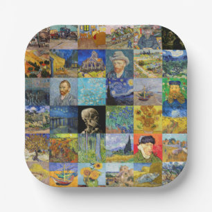 Vincent van Gogh - Masterpieces Mosaic Patchwork Paper Plate