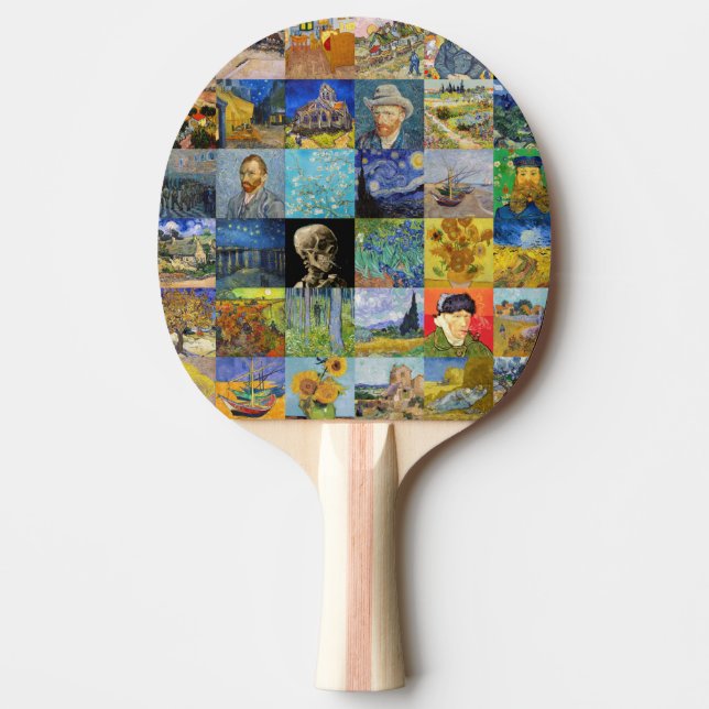 Vincent van Gogh - Masterpieces Mosaic Patchwork Ping Pong Paddle (Front)
