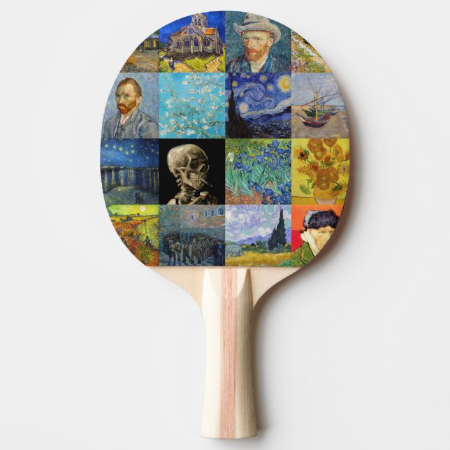 Vincent van Gogh - Masterpieces Mosaic Patchwork Ping Pong Paddle (Front)
