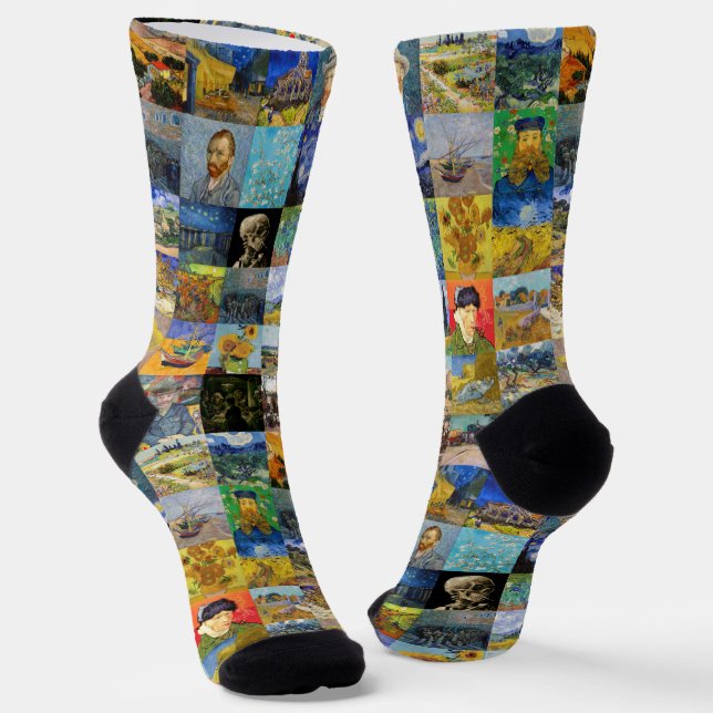 Vincent van Gogh - Masterpieces Mosaic Patchwork Socks (Angled)