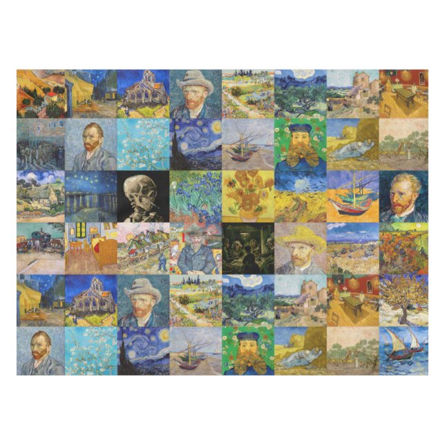 Vincent van Gogh - Masterpieces Mosaic Patchwork Tablecloth (Front (Horizontal))