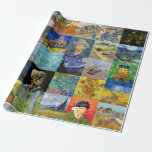 Vincent van Gogh - Masterpieces Mosaic Patchwork Wrapping Paper<br><div class="desc">Vincent van Gogh - Masterpieces Patchwork,  5x6 Grid</div>