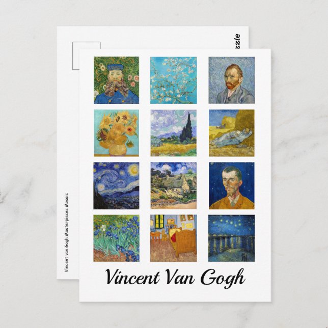 Vincent Van Gogh - Masterpieces Mosaic Postcard (Front/Back)