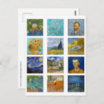 Vincent Van Gogh - Masterpieces Mosaic Postcard<br><div class="desc">Vincent Van Gogh - Masterpieces Grid</div>