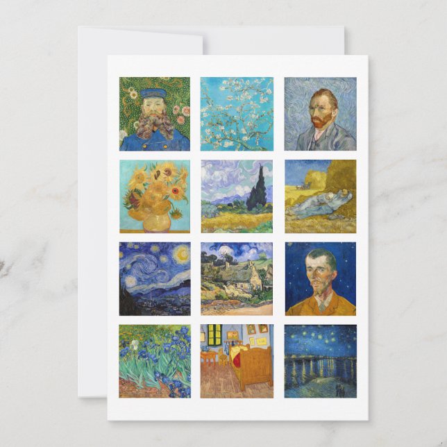 Vincent Van Gogh - Masterpieces Patchwork Invitation (Front)
