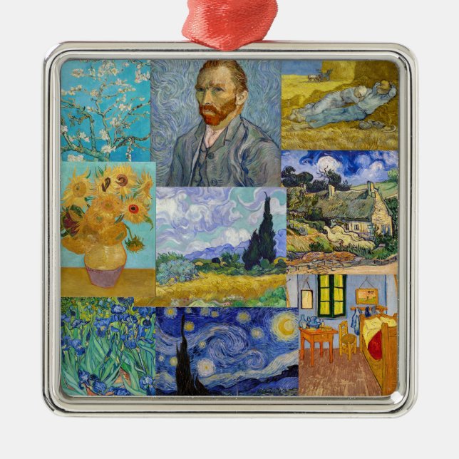 Vincent Van Gogh - Masterpieces Patchwork Metal Ornament (Front)