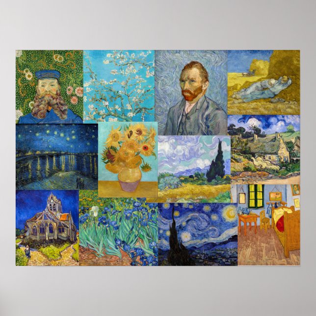 Vincent Van Gogh - Masterpieces Patchwork Poster (Front)