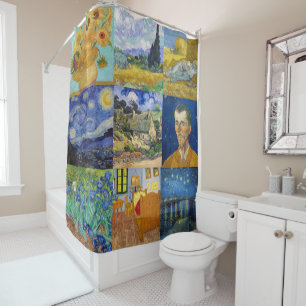 Vincent Van Gogh - Masterpieces Patchwork Shower Curtain