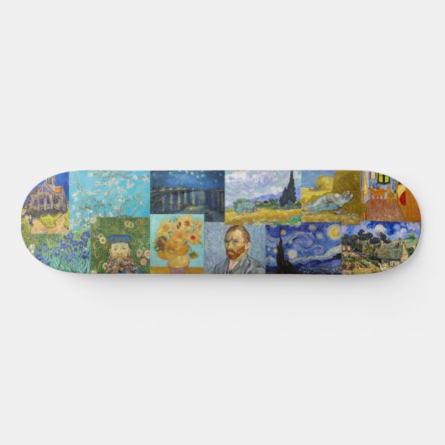 Vincent Van Gogh - Masterpieces Patchwork Skateboard (Horz)