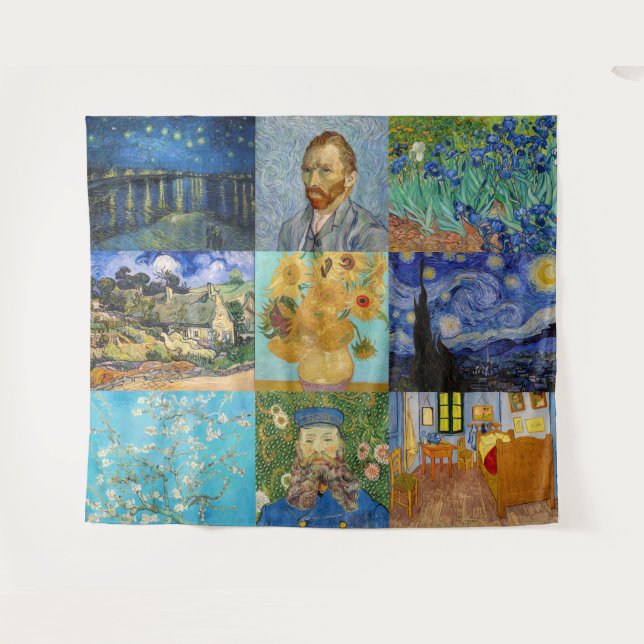 Vincent Van Gogh - Masterpieces Patchwork Tapestry (Front (Horizontal))