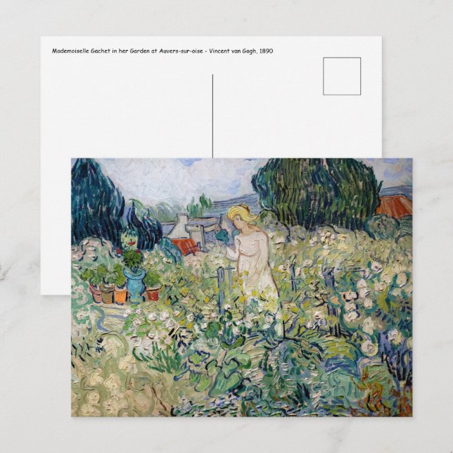 Vincent van Gogh - Miss Gachet in her Garden Postcard (Front/Back)