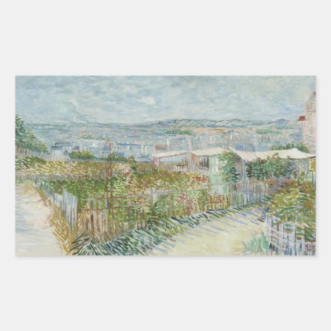 Vincent van Gogh - Montmartre: Behind the Moulin Rectangular Sticker (Front)
