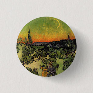 Vincent Van Gogh Moonlit Landscape 3 Cm Round Badge