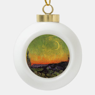 Vincent Van Gogh Moonlit Landscape Ceramic Ball Christmas Ornament