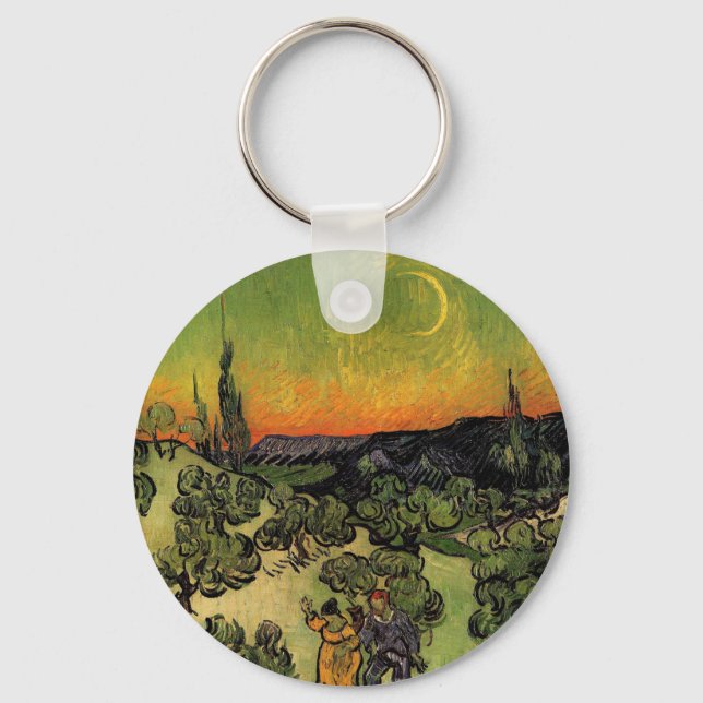 Vincent Van Gogh Moonlit Landscape Key Ring (Front)