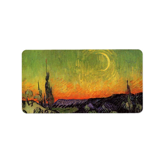 Vincent Van Gogh Moonlit Landscape Label (Front)