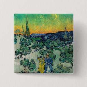Vincent van Gogh - Moonlit Landscape with Couple 15 Cm Square Badge