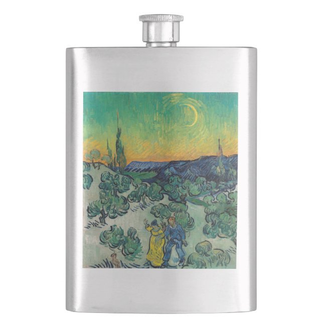 Vincent van Gogh - Moonlit Landscape with Couple Hip Flask (Front)