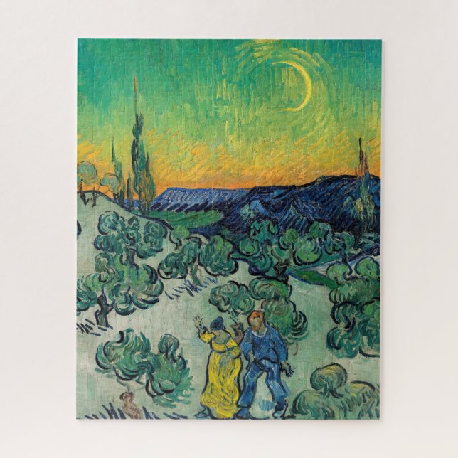 Vincent van Gogh - Moonlit Landscape with Couple Jigsaw Puzzle (Vertical)