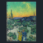 Vincent van Gogh - Moonlit Landscape with Couple Notebook<br><div class="desc">Moonlit Landscape / Couple Walking among Olive Trees in a Mountainous Landscape with Crescent Moon - Vincent van Gogh,  Oil on Canvas,  1890</div>