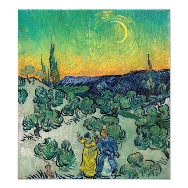 Vincent van Gogh - Moonlit Landscape with Couple Photo Print (Front)
