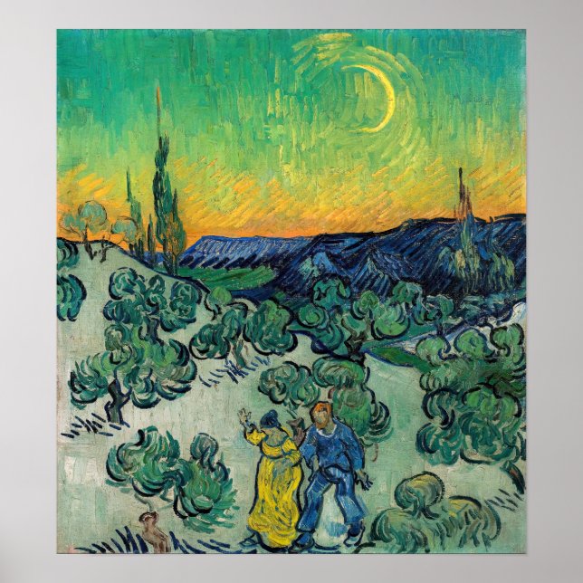 Vincent van Gogh - Moonlit Landscape with Couple Poster (Front)