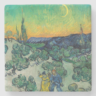 Vincent van Gogh - Moonlit Landscape with Couple Stone Coaster