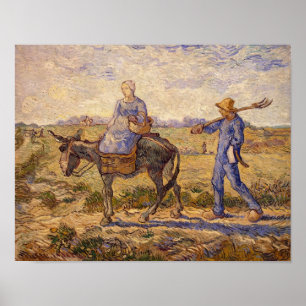 Vincent van Gogh Morning, going out to work Poster