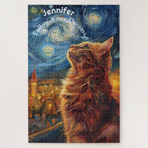 Vincent Van Gogh Motivational Cat Puzzle