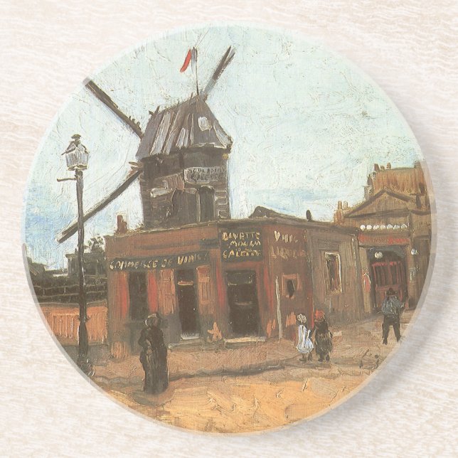 Vincent van Gogh - Moulin de la Galette, Windmill Coaster (Front)