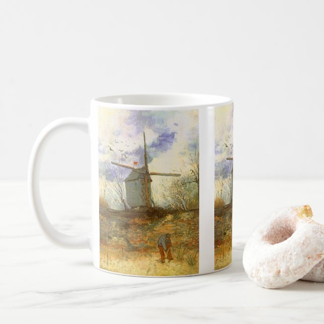 Vincent van Gogh - Moulin de la Galette, Windmill Coffee Mug (With Donut)